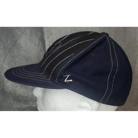 Black pinstripe Eastern Washington lined Zephyr Fitted 7 3/8 Blue Cap Eagles Hat - Picture 2 of 9